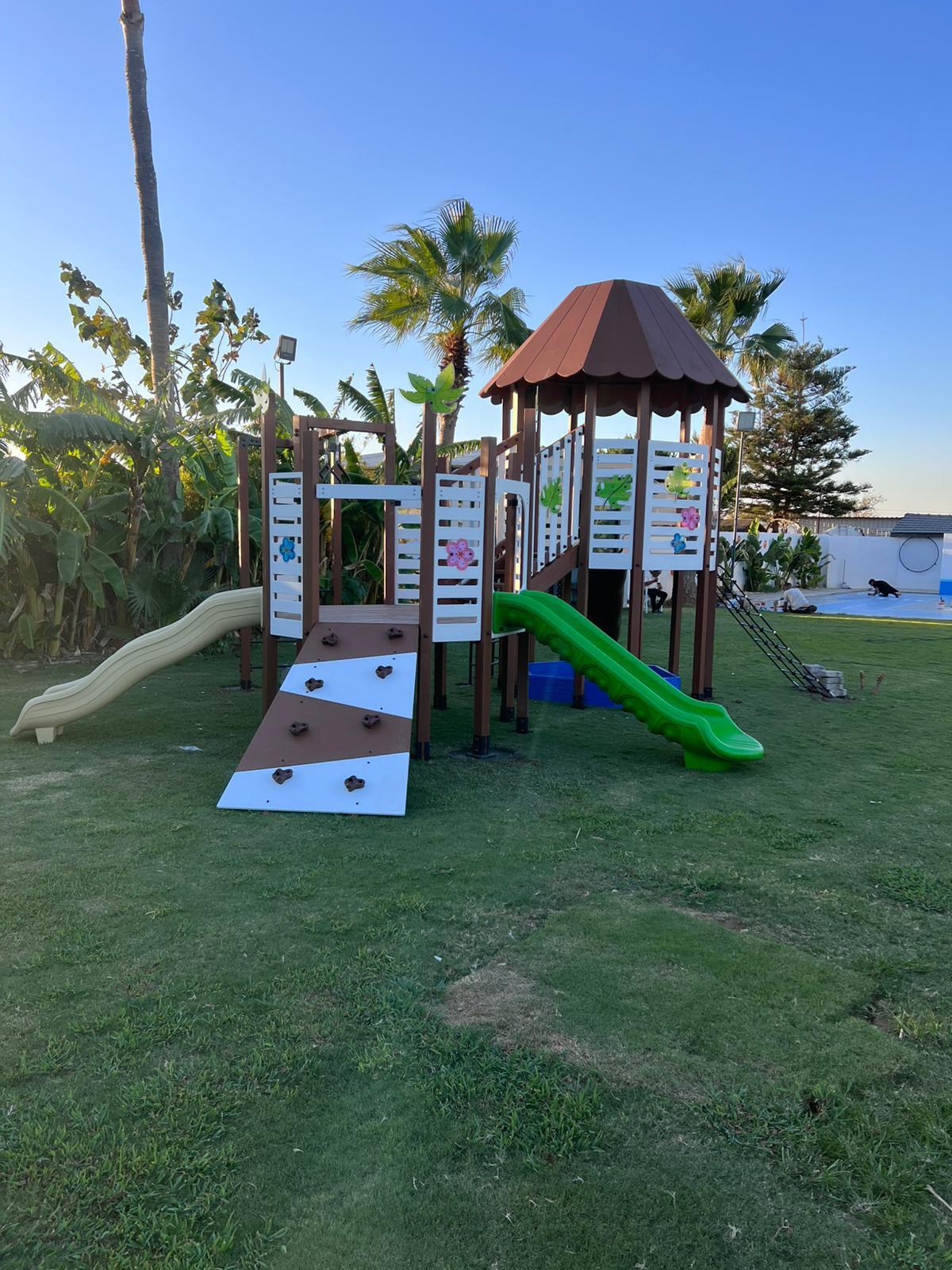 Hotel garden playground, Marbella, Spain
