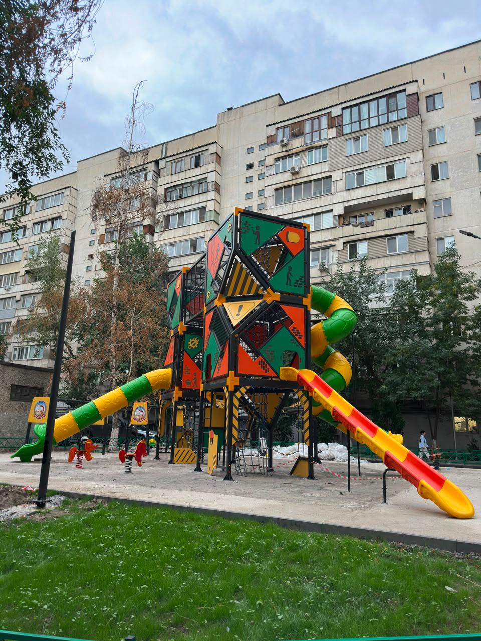 Housing estate playground, Almaty, Kazakhstan